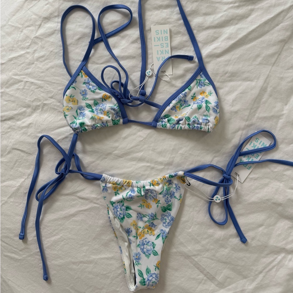 Frankie’s Bikinis Lumia top & Tia Bottom Shine Skimpy Floral Swimsuit Set